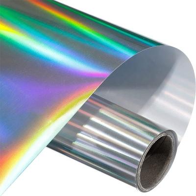 China Holographic Garment Heat Transfer Vinyl Roll Silver Glitter HTV Iron 25cm x 3m Suitable For DIY Clothes T-shirt Htv Vinyl Bulk for sale