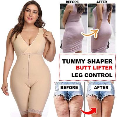 China Antibacterial Slimming Trainer Plus Size Full Sheath Tummy Trimmer Thigh Trimmer Jumpsuit Body Shapewear Waist Trainers For Women for sale