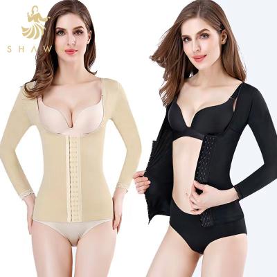 China Seamless Antibacterial Long Sleeve Waist Control Arm Complete Shapewear Body Shaper For Women Slim Belly Body Figure Support for sale