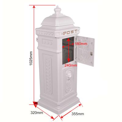 China Mailbox Mailbox Cast Aluminum Metal Post Box Free Standing Waterproof Rustproof Mailbox For Garden for sale