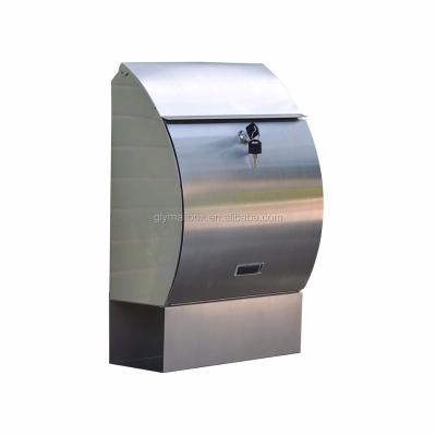 China Modern Wall Mounted 304 Stainless Steel Letter Box Mailbox Residential Mailbox for sale