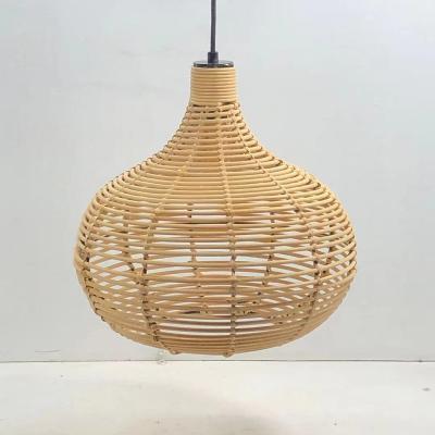 China Nature Vietbay Opens Shades Natural Rattan Chandelier Ceiling Light Fixture Handmade Woven Pendant Light Shade for sale