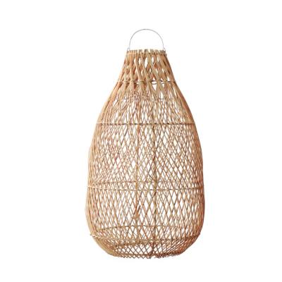 China Farmhouse Rattan Pendant Light Mid Century Modern Boho Woven Rattan Wicker Light Fixture for sale