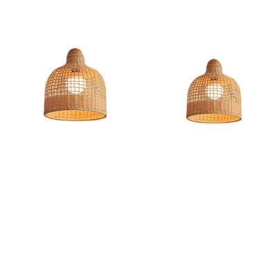 China Handwoven lampshade 100% natural rattan lampshade quality wicker chandelier lamps eco-friendly handwoven pendant lamp for sale