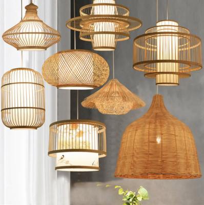 China 100% Handmade Home Decor Wicker Chandelier Rattan Lights Lamp Shade Crafts - Woven Pendant Bamboo Lamp Shades for sale