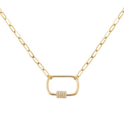 China 925 Sterling Silver Fashionable Jewelry 14K Gold Plated Necklace Zircon Chain Necklace for sale