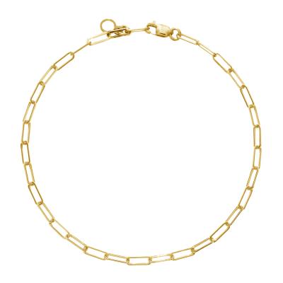 China CLASSIC wholesale minimalist jewelry bracelet 18k gold jvermeil sterling silver link chain bracelet for sale