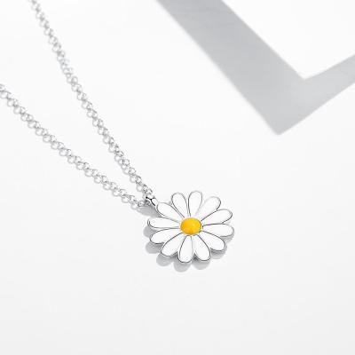 China True CLASSIC wearing of 925 Sterling Silver Necklace Beautiful Flower Daisy Necklace Fit Fashion Women for sale