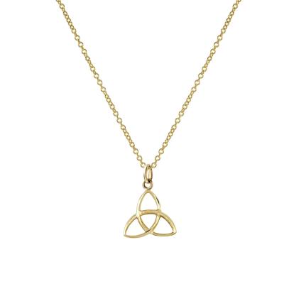 China Trendy Trendy 925 Sterling Silver Celtic Tri Lotus Pendant Necklace For Women 14K Gold Plated Necklace Jewelry for sale