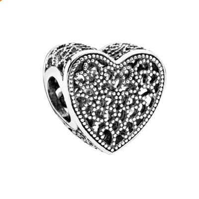 China CLASSIC Authentic 925 Sterling Silver Charm Hellow Love heart charms for women silver fashion jewelry making for sale