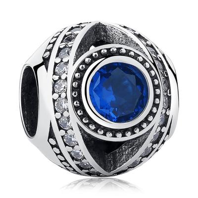 China CLASSIC European 925 Sterling Silver Beads Openwork Blue Eye Charms Beads Fit Original Women Bracelet Making for sale