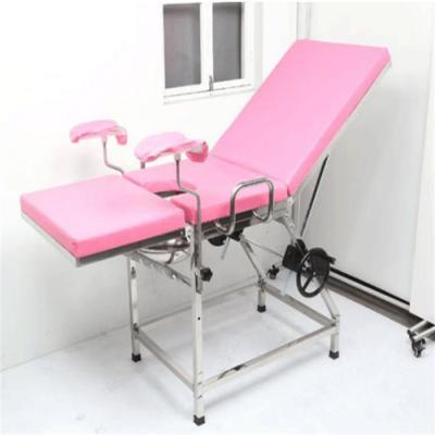 China Delivery EU-EX527 Bed Obstetric Single Mechanical Manual Gynecology Examination Table Gynecology Chair With Leg Support for sale