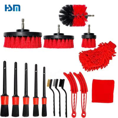 China 16pcs Auto Car Cleaning Brush Car Detailing Brush Car Cleaning Brush For Wheels Engine Console Dashboard Air Vent Leather for sale