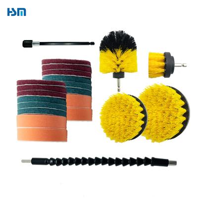 China Durable 22 Pieces Detailing Drill Brush Rounded Clean Drill Brushes Drill Bit Brush For Stove Range Cleaning Hood for sale