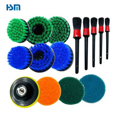 China Sustainable 15 Pcs Drill Brush Power Scrubber Cleaning Brush For Cleaning BBQ Grills for sale