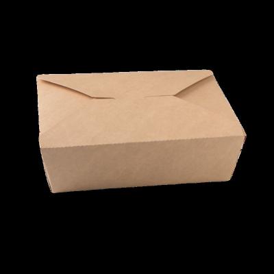 China Disposable Food Grade Custom Printed Size Design Kraft Paper Box Container for sale