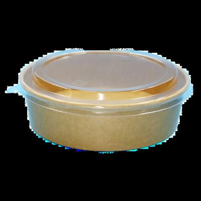 China Disposable Food Grade Kraft Paper Bowl For Takeout With Lid for sale