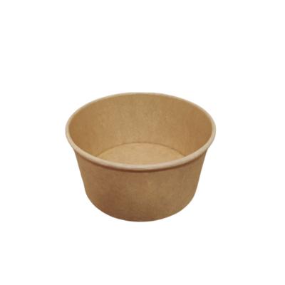 China Brown Kraft Paper Disposable Bowl Custom Printing Eco - Friendly Disposable Kraft Paper Salad Bowl for sale