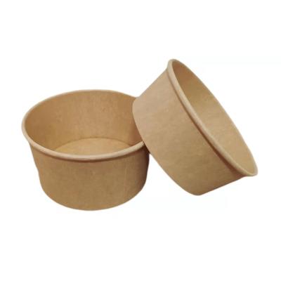 China Disposable Paper Bowls Kraft Take Out Disposable Paper Salad Bowl With Lid for sale