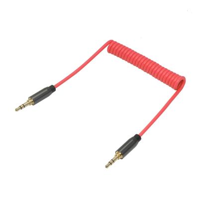 China AUX audio male. 3.5MM Speaker Cable Stretchable To Male RAXFLY Cable Phone Car Speaker MP4 Earphone Spring Audio Cables for sale