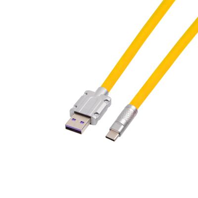 China Factory Direct 120W 6A Zinc Alloy Mobile Phone Fast Charging Type C Cable Silicon USB C Data Wire For Huawei P40 P30 pro Oppo Xiaomi Redmi for sale