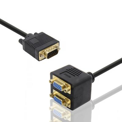 China Wholesale COMPUTER VGA Male to VGA Female Dual Female Splitter Adapter 2xVGA Short Cable 20cm for sale