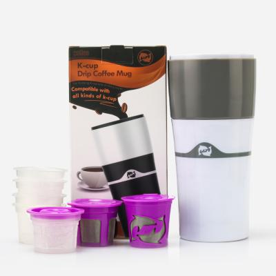 China Sustainable Portable Plastic 4 In 1 Drip Brew Coffee Maker Mug Travel Mug for sale