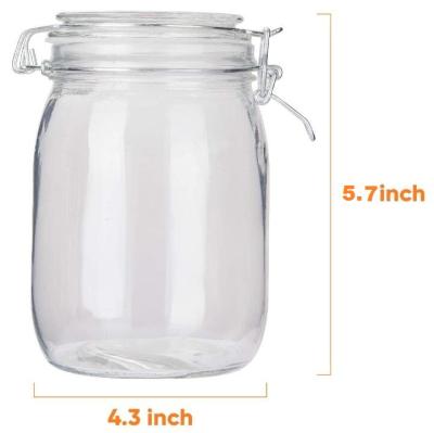 China Sustainable Storage 750ml Glass Sourdough Jar With Airtight Lid for sale