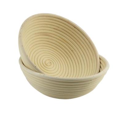 China 10 Inch Round Proofing Proofing Basket Handmade Rattan Proofing Bread Bowl With Cloth Cover for sale