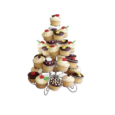 China Sustainable 4 Tier Wire Cake Stand Metal Cupcake Stand for sale