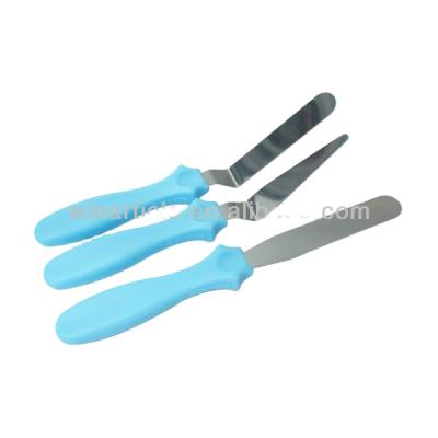 China Workable 3pcs Stainless Steel Cake Spatula Set With Plastic Handle for sale