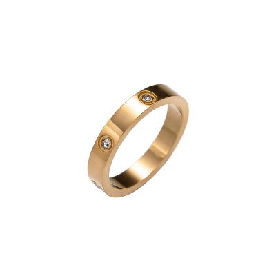 China Simple and fashionable environmental friendly jewelry, plain ring stainless steel ring, 18K gold vacuum plated for men and women's accessories for sale