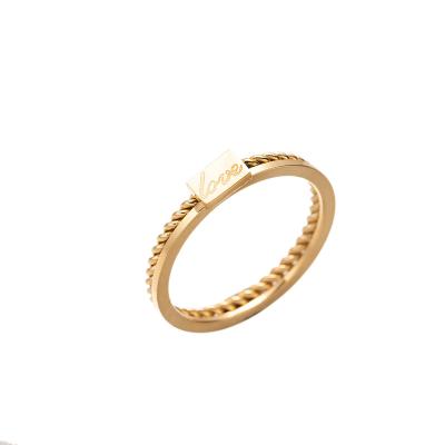 China New CLASSIC Creative Draided Ring Golden Titanium Stainless Steel LOVE Round Ring Valentine's Day Gift for Couples Men and Women for sale