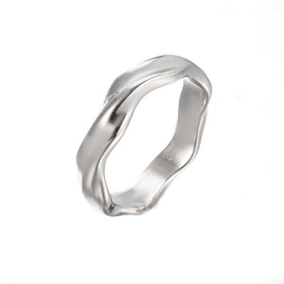 China CLASSIC Wave Ring Korean Edition Simple and Smooth Twist Mobius Couple 316 Stainless Steel Ring Does Not Fade for sale