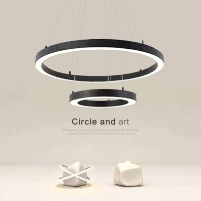 China Modern Modern Led Fixture Linear Light Bending Aluminum Circle Led Chandeliers And Pendant Lights For Home for sale