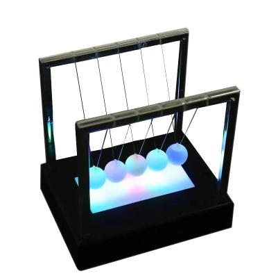 China Light Newton's Cradle Balance Balls Steel Newton Cradle Balance Balls With Colorful LED Light For Gifts 12X9X12cm for sale