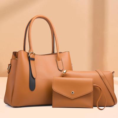 China Wholesale Single-shoulder large-capacity portable diagonal span fashion factory three-piece set handbag for sale