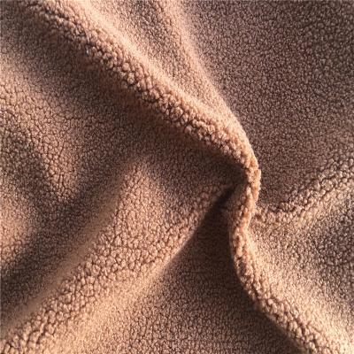 China Double Stretch Thick Needle Striped Fleece Rocking Face Down Thermal Insulation Sweater Coat Fabric for sale