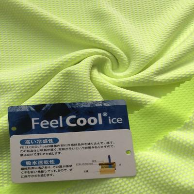 China Cool Feeling Moisture-wicking QUICK-DRY Mesh Polyester Waffle Knitted Fabric Two-tone For Sportswear for sale