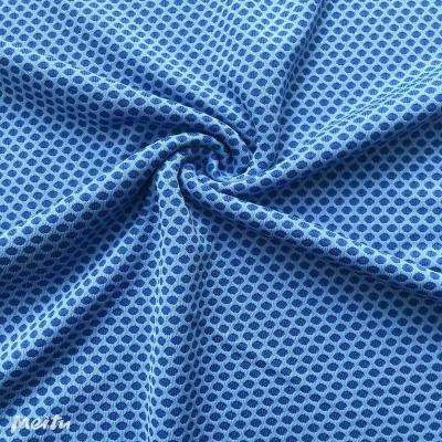 China Water Resistant Two Tone Jacquard Diamond Mesh Spun Polyester Quick Dry Cation Dyed Fabric For Sports Tank Tops for sale