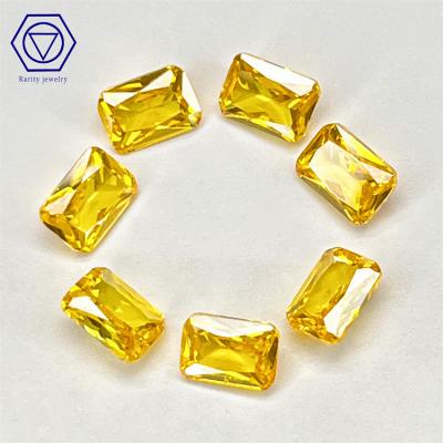 China Fire Rarity Factory Directsale Color Set Or Rectangle Shape Gold Loose Gemstone CZ Jewelry Stone Zircon For Making Jewelry for sale