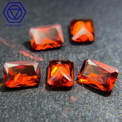 China Fire Rectangle Garnet Loose Zirconia Gemstone 1000pcs/Pack 5A Good Quality Color Set Or Rectangle Cut Loose Gemstone CZ Stone for sale