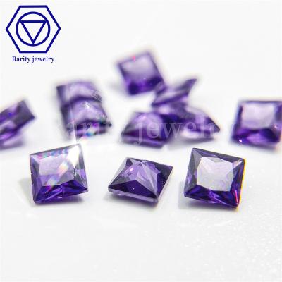 China Fire Rarity Factory Directsale Purple Color Play Or Square Loose Shape Cubic Cabochon Gemstone Color Change Zirconia for sale