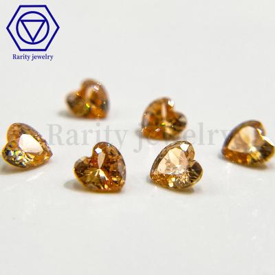 China Wholesale Fire Lab Created Color Play or Machine Cut Champagne Gemstone CZ Stone Cubid Zirconia Rings Loose Cubic Zirconia Loose for sale