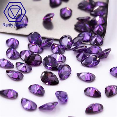 China Fire Rarity Factory Directsale Purple Color Play or Pear Shape Loose 2022 Gemstone Box Diamond Cz Zircon for sale