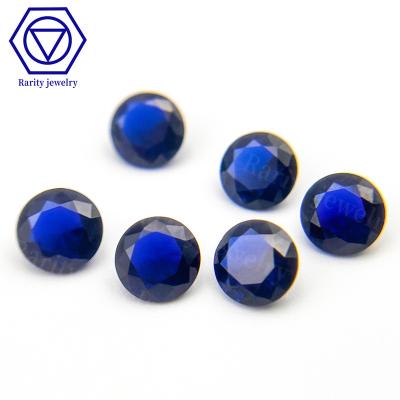 China Fire Rarity Factory Directsale Factory Price Color Set Or Round Shape 34# Blue Corundum Loose Gemstone 3A Sapphire Corundum for sale