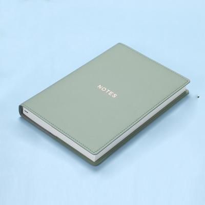 China GuangAo Eco-friendly Planner Paper Notepad Printing Customized Logo Lettering Super Thick Business Leather Sprial Notebook for sale