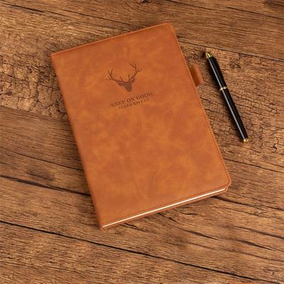 China Customized Logo Simplicity Spiral Journals Blank Notebook by GuangAo Notebook Eco-friendly Paper Eco-friendly Leather Cover a4 a5 b5 a6 a7 for sale