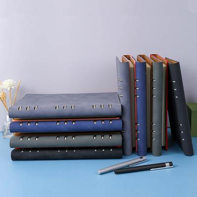 China Eco-friendly Paper GuangAo Customized Logo a5 b5 a6 a7 PU leather notebook case loose leaf notepad manufacturer for sale