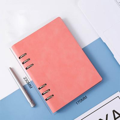 China Eco-friendly Paper GuangAo Customized Logo A5 B5 A6 A7 Business Loose Leaf Genuine Leather Notebook Super Thick Simplicity Hardcover for sale